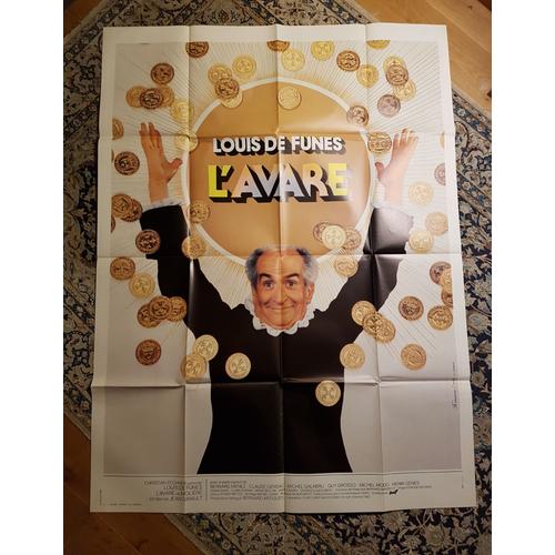 Affiche Cinéma 1980 L'avare 120x160 Jean Girault Louis De Funes