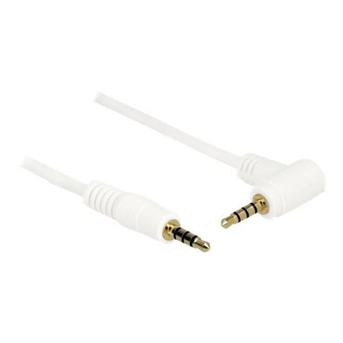 Delock - Câble pour casque micro - mini jack 4 pôles mâle pour mini jack 4 pôles mâle incliné - 50 cm - blanc