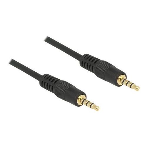Delock - Câble pour casque micro - mini jack 4 pôles mâle pour mini jack 4 pôles mâle - 1 m - noir