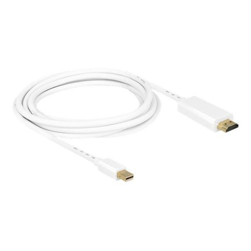 Delock High Speed HDMI - Câble adaptateur - Mini DisplayPort mâle pour HDMI mâle - 3 m - blanc - support 4K