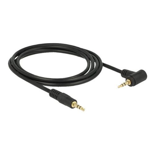 Delock - Câble audio - mini-phone stereo 3.5 mm mâle pour mini-phone stereo 3.5 mm mâle - 2 m - noir - connecteur à 90°