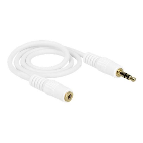 Delock - Rallonge de câble audio - mini-phone stereo 3.5 mm femelle pour mini-phone stereo 3.5 mm mâle - 50 cm - blanc