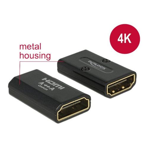 Delock - Coupleur HDMI - HDMI femelle pour HDMI femelle - noir - support 4K