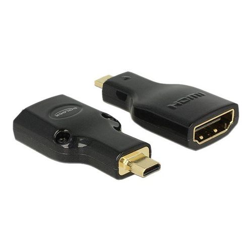 Delock - Adaptateur HDMI - 19 pin micro HDMI Type D mâle pour HDMI femelle - noir - support 4K