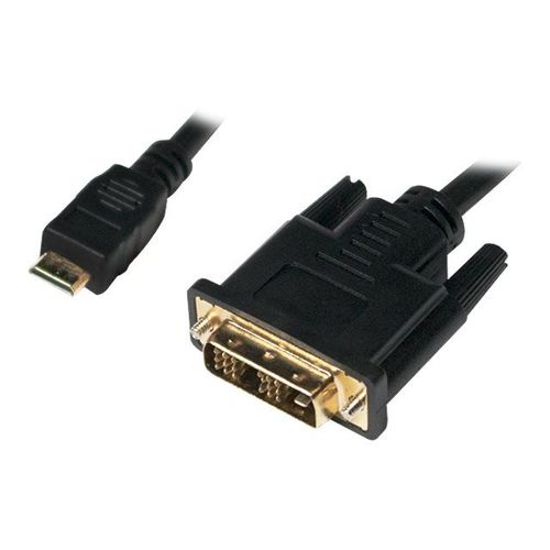 LogiLink - Câble adaptateur - liaison simple - DVI-D mâle pour 19 pin mini HDMI Type C mâle - 2 m