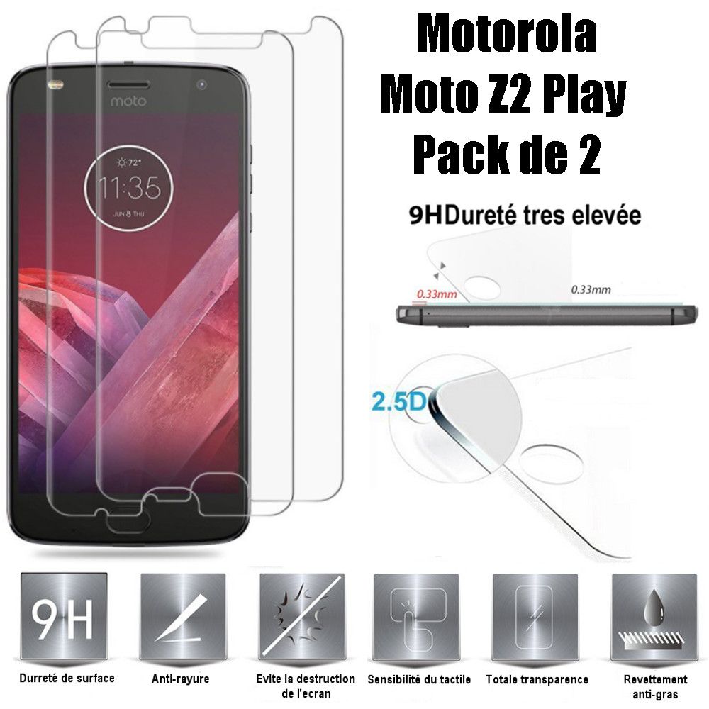 Motorola Z2 Plus Vitre Protection D'ecran En Verre Trempé [Scott-Fr] Incassable Tempered Glass (Lot De 2) Pour Motorola Z2 Plus