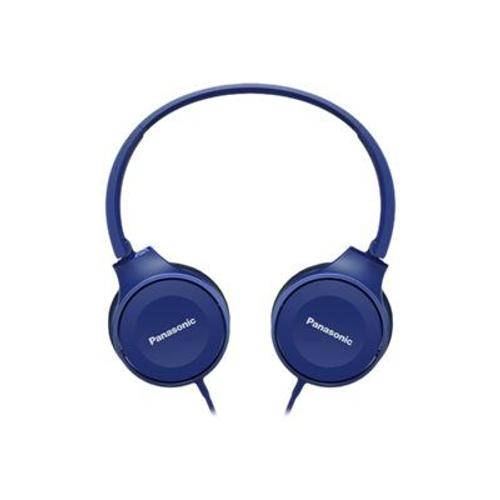 Panasonic RP-HF100ME - Écouteurs avec micro - sur-oreille - filaire - jack 3,5mm - bleu