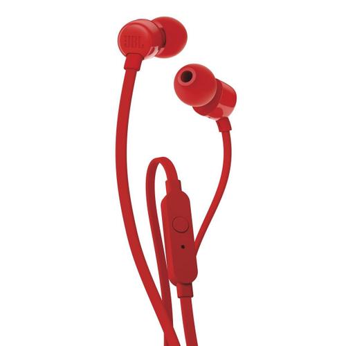 JBL T110 - Écouteurs avec micro - intra-auriculaire - filaire - jack 3,5mm - rouge