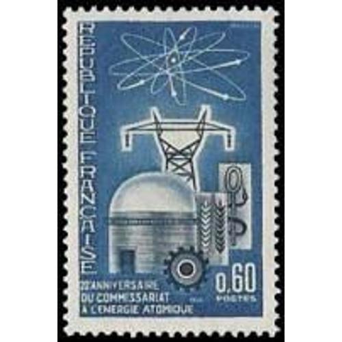 20ème Anniversaire De L'énergie Atomique : Cadarache Année 1965 N° 1462 Yvert Et Tellier Luxe