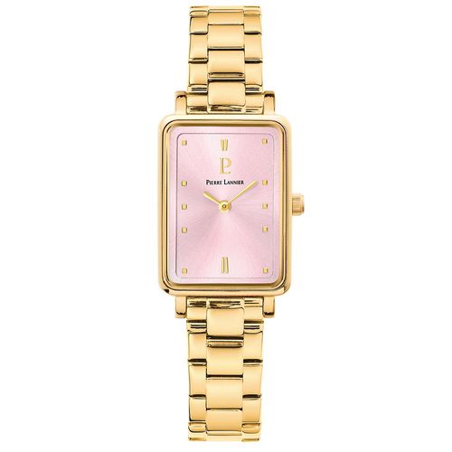 Montre Femme Ariane Cadran Rose Bracelet Acier Doré