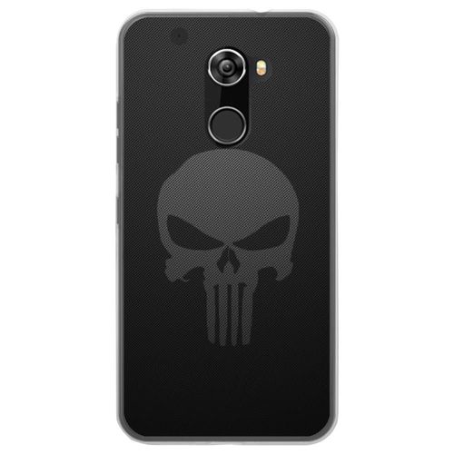 Coque Souple Pour Altice S70 Avec Impression Motifs Tête De Mort Sur Fond Carbo