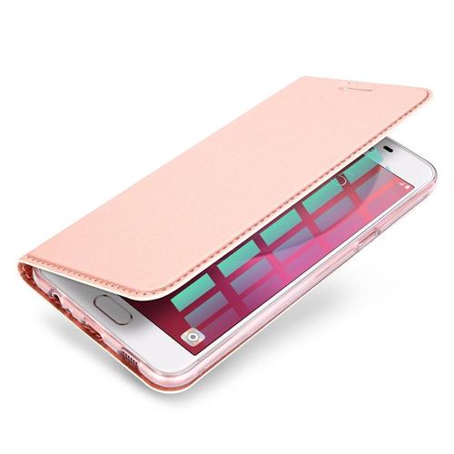 Etui Folio Pour Galaxy A7-2017 Rose Avec Rabat Latéral Et Fonction Stand