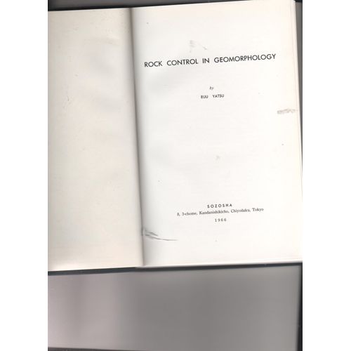 Rock Control In Geomorphology