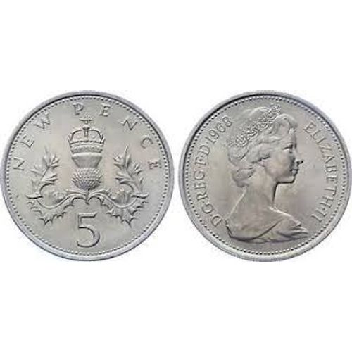 5 New Pence 1968 Elizabeth Ii