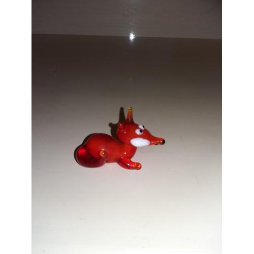 Figurine de renard de verre, renard de verre soufflé à la main