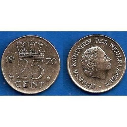 Pièce 25 Cent Pays Bas 1970