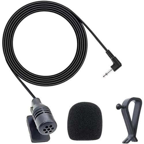 Microphone Externe de 2,5 mm de Voiture Pioneer Mic Externe de Remplacement pour Micro Autoradio Voiture Véhicule Unité Principale Bluetooth Audio Stéréo GPS DVD, 3M, Plug and Play