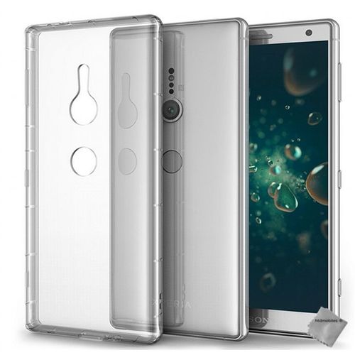 Housse Etui Coque Silicone Gel Fine Sony Xperia Xz2 + Verre Trempe Transparent Tpu
