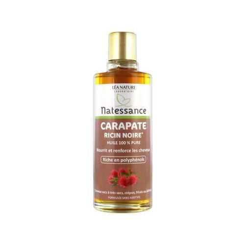 Natessance Huile De Carapate / Ricin Noir - 100 Ml - 100% Pure - Nourrit. Repare. Protege Et Fortifie 