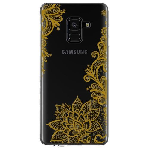 Coque Souple Pour Samsung Galaxy A8-Plus 2018 Avec Impression Motifs Lace Gold