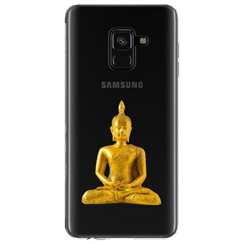 Coque Souple Pour Samsung Galaxy A8-Plus 2018 Avec Impression Motifs Bouddha Or