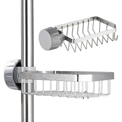 Porte Savon pour Etagere Douche - INOX Support Shampoing Douche sans Perçage pour Tringle 20-32mm