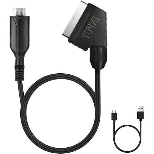 Adaptateur , Convertisseur Péritel vers HDMI avec câble HDMI, Scart vers Hdmi, pour Full HD TV 720P/1080P,Audio Vidéo pour Lecteur Sky Blu-Ray STB Xbox PS3