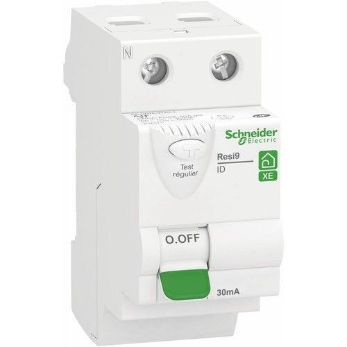 Interrupteur différentiel bipolaire embrochable - 40A 30MA - AC - Resi9 XE SCHNEIDER