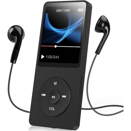 Lecteur MP3 MP4 Bluetooth 5.0, Lecteur de Musique HiFi Portable, Haut-parleurs HD Intégrés, Radio FM, Enregistrement, Lecture Vidéo, Navigation D'images, Formats Ape, FLAC, WMA,