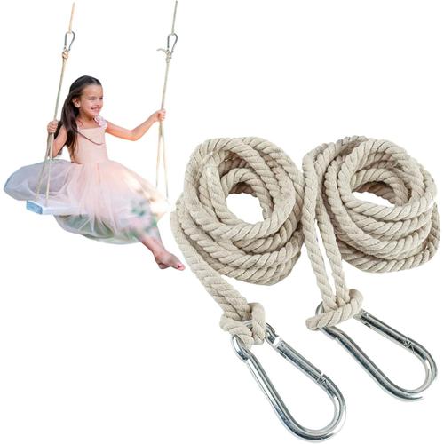 Boutes de Swing d'arbre Hamac 2pcs Coton Suspendu Corde 157,48 Pouces Swing Hooks Strap Garden Accessoires, Corde Swing