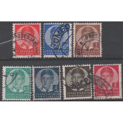 Yougoslavie: Lot De 7 Timbres De La Même Série Représentant Le Roi Pierre Ii.