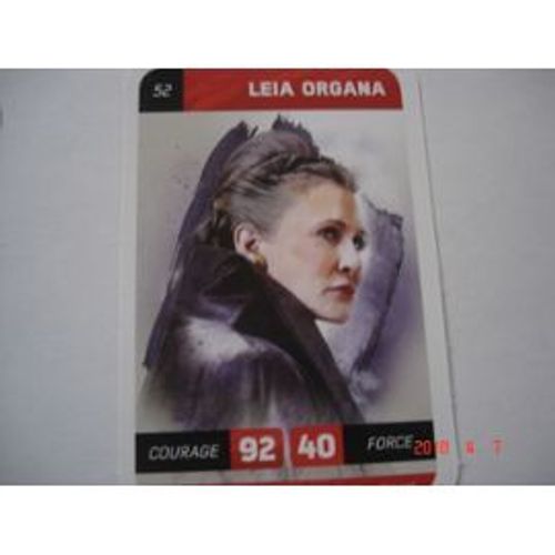 Carte Leclerc Star Wars 2018 Leia Organa Numéro 52