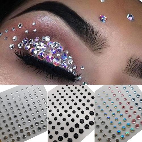 Strass Autocollant,Strass Autocollant Visage,Strass Autocollant Visage Festival,Strass Autocollant Visage Fluo,Gemmes De Visage,Pour La Décoration Du Visage 