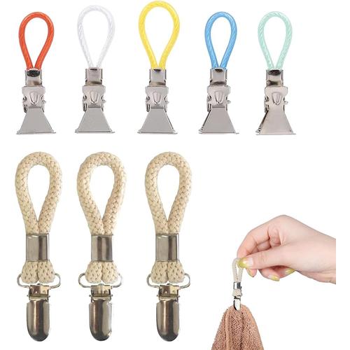 Pince Serviette,8pc Crochet Torchon,Attache Torchon Cuisine,Clips Torchon Multicolores,Métal Clips Cuisine Suspendus,Clips Porte-Torchon,Placards Serviettes Suspendues,pour Cuisine,Armoires et Salles