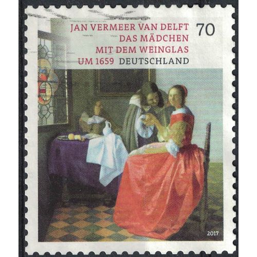 Allemagne 2017 Oblitéré Used Peinture La Jeune Fille Au Verre De Vin De Jan Vermeer Van Delft Su