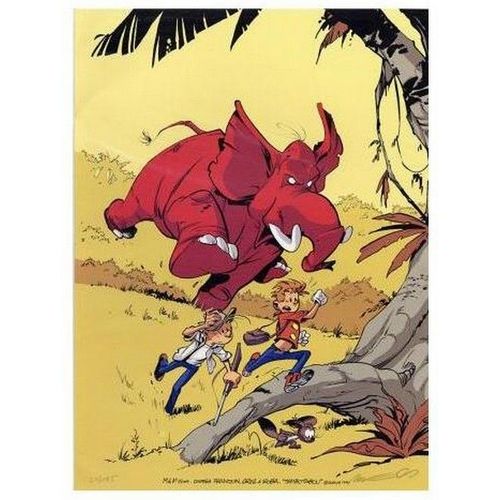 Munuera - Spirou - Elephant Signé 185ex - 30x40cm - Affiche / Poster Envoi En Tube
