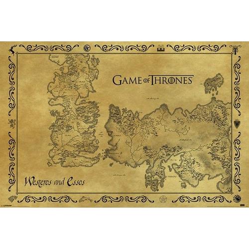 Game Of Thrones - Antique Map - 61x91,5cm - Affiche / Poster Envoi En Tube