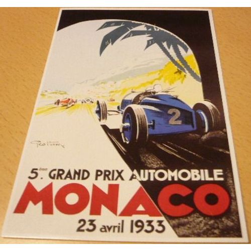 Monaco 1933 Grand Prix - Géo Ham - 10x15cm - Carte Postale