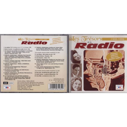 Cd Les Trésors De La Radio 1930-1950 Chansons Publicités Émissions Sketches