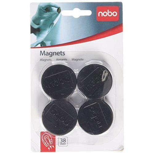 Nobo Aimants Noirs, 38mm, Lot De 4