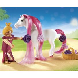 Ecurie avec cheval à coiffer et princesse - 6855