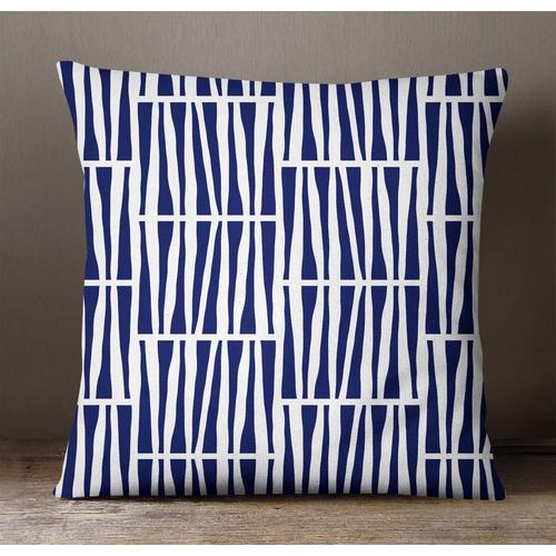 S4sassy Maison Coussin Imprimé Géométrique Décoratif Oreiller Housse, Bleu