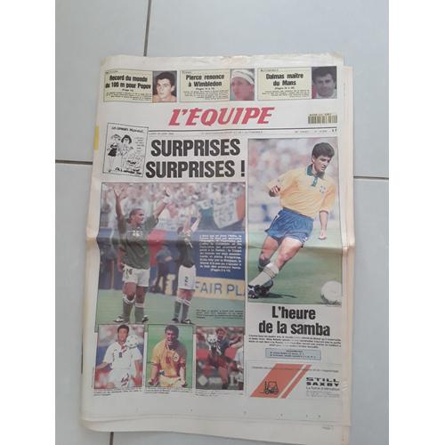 Journal L'Equipe 14968 - 20 Juin 1994 - 24h Mansc, Coupe Du Monde Foot