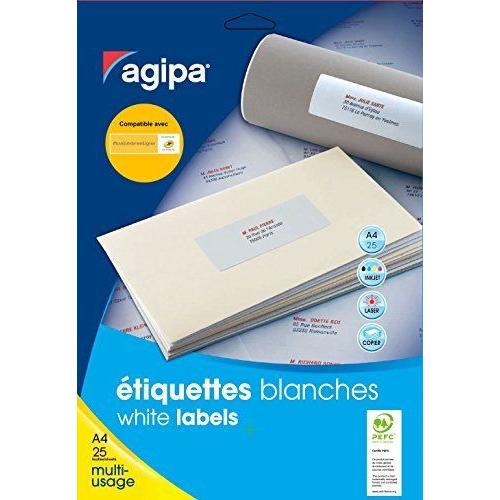 Agipa ETIQUETTES AGIPA ADHESIVES 63,5x38,1mm BLANCHES  LOT DE 2100 NEUF 