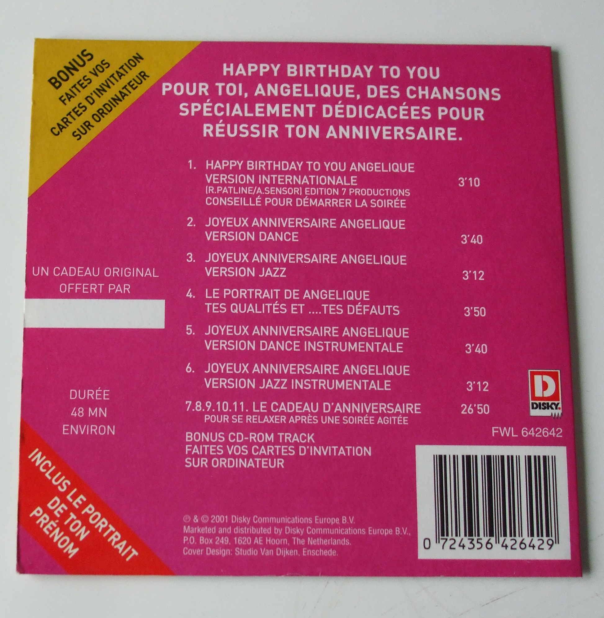 Joyeux Anniversaire Angelique Cd Rakuten