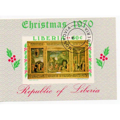 Libéria- Bloc Feuillet Oblitéré- Christmas 1970