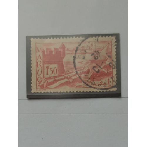 L364 -- Timbre Oblitéré Maroc, Bureau Français N °229 -- " Année 1945-47-- " Type De 1939/42 : Remparts De Salè ".