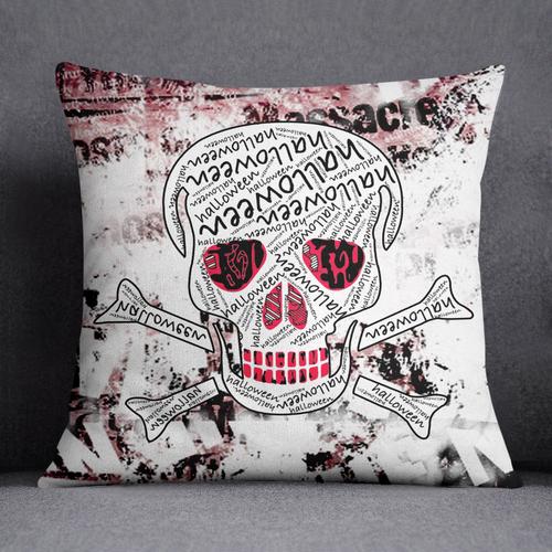 S4sassy Scull Imprimer Coussin Carré Case Décoratif Throw Pillow Cover-Rouge