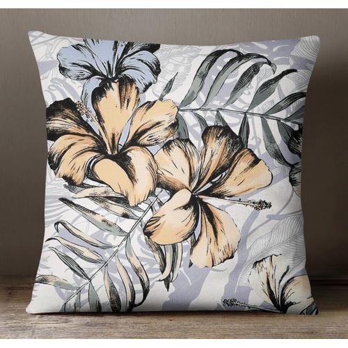 S4sassy Floral Print Home Décor Taie D'Oreiller Carrée Coussin-Peach