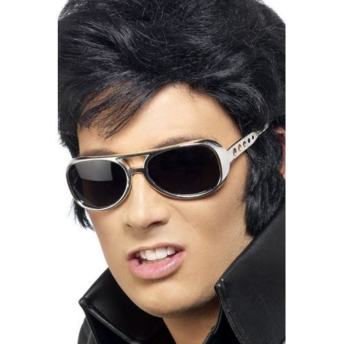 Lunette Elvis Argentées Adulte Taille Unique